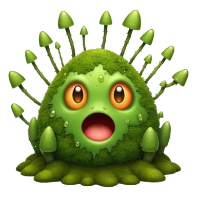 moss creature shocked with spores burst sticker