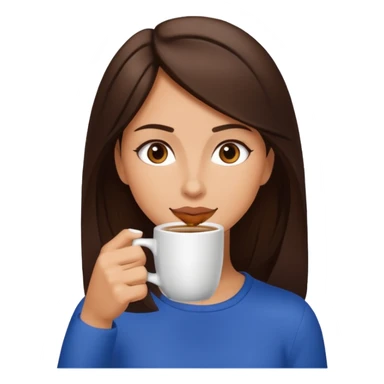 Brunette drinking coffee fast sticker
