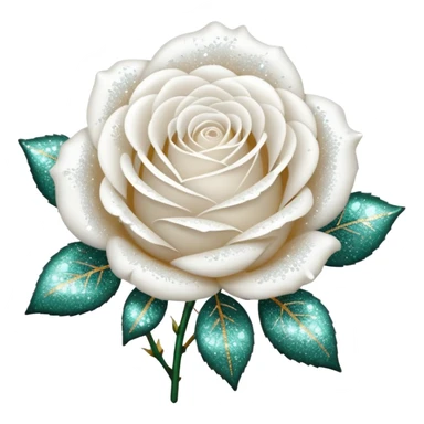 Glitter White Roses sticker