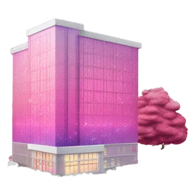 Pink ombre hospital building with glitter sticker