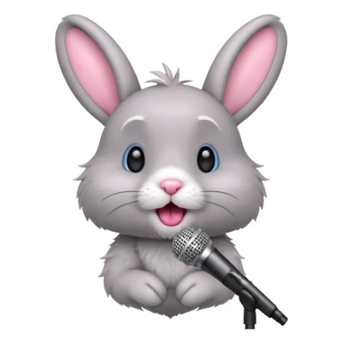 grey bunnie singing to mic sticker