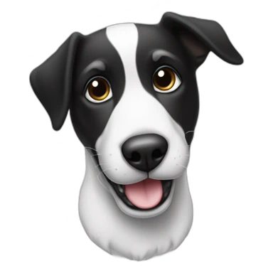 perro con barbita, OJO CELESTE. blanco y NEGRO, ladrador sticker