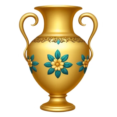 Golden vase with floral pattern  sticker