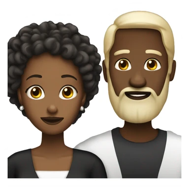 Marriage white woman black man with beard  sticker