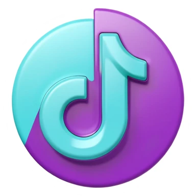 Purple and Cian Symbol of TikTok app sticker
