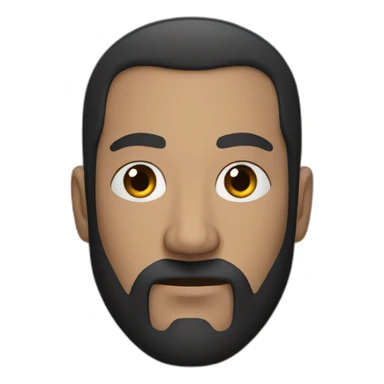 serious gaze with black beard and hair sticker