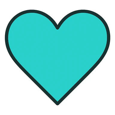 turquoise heart on a white background sticker