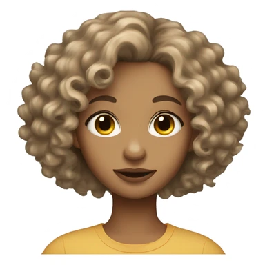 Short curly hair light skin toned girl with light brown eyes sticker