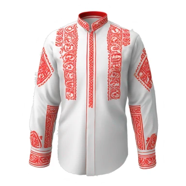  Shirt  vyshyvanka, white with red round embodiary on sleeves sticker