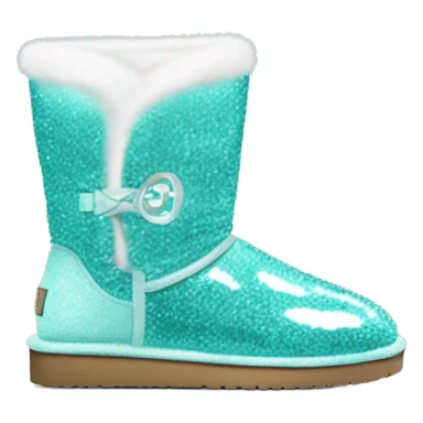 Realistic tiffany blue Sparkle glitter and fur Ugg boots. sticker