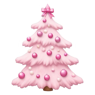 pastel pink decorated christmas tree with a pink bow  sticker