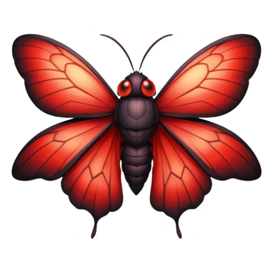 A sexy black and red moth with glowing red eyes with a human like body sticker