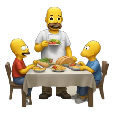 Hommer simson qui fait a manger sticker