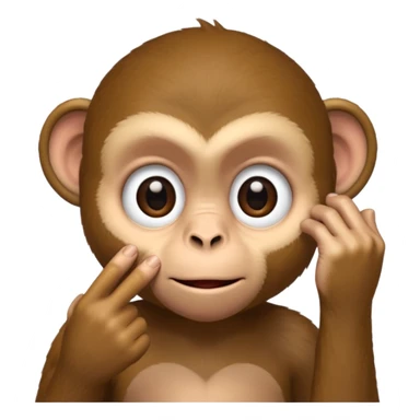 A A monkey, pulling the bottom of his eyelid down with one finger. sticker