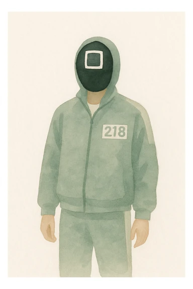 squid game player in green tracksuit sticker