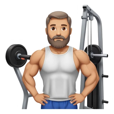 50 year old muscular fathers with beard talking in a gym sticker