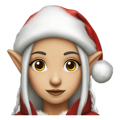 rogue female elf fantasy wearing santa hat sticker