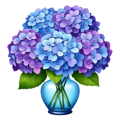 A beautiful bouquet of purple and blue hydrangea flowers sticker