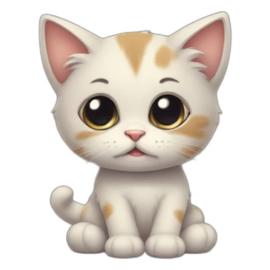 sad kitten with a sign in his paws that says "I'm sad because you didn't come to Huba Buba" sticker