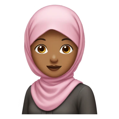 A girl wearing hijab and soft pink bow sticker