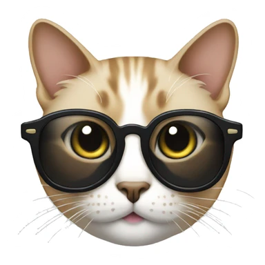 Cat with black glasses  sticker