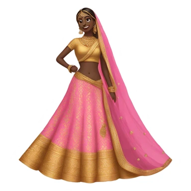 a pink & gold lehenga sticker