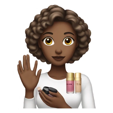 one white girl shows cosmetics in her hands sticker