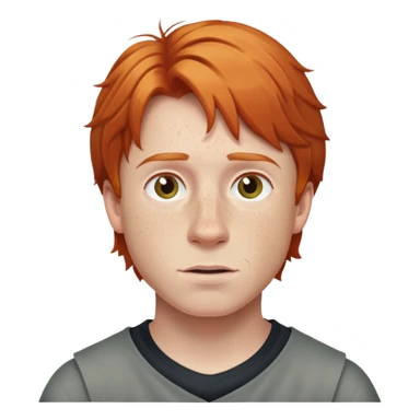 Ron Weasley with ginger hair and freckles sticker