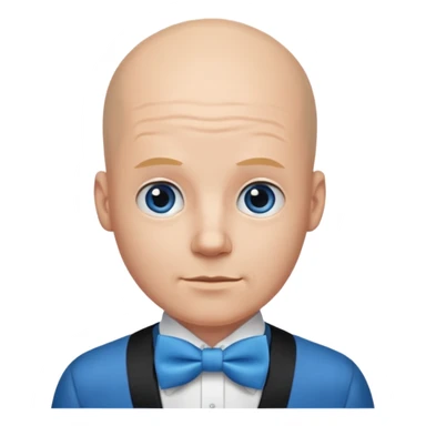 Bald with blue bow tie sticker