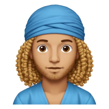 Emoji with Moroccan / Amazingh guy with curly hair, loooking like music artist Central Cee sticker