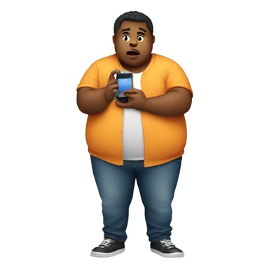 Fat boy with phone sticker