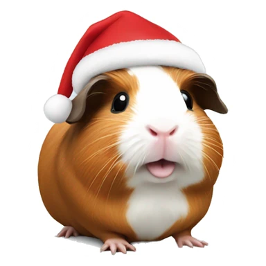 Guinea pig wearing Christmas hat sticker