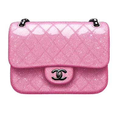 pink Chanel flap bag glittery sticker