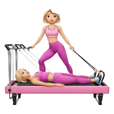 pilates reformer girl with pink set sticker
