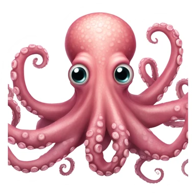 Pink Octopus realistic sticker