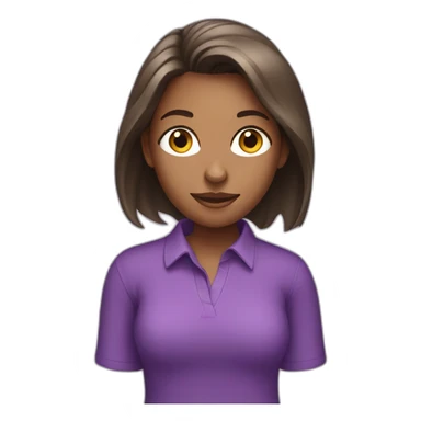 girl with purple shirt on her phone sticker