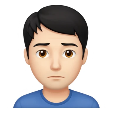 Sleepy man black hair sticker