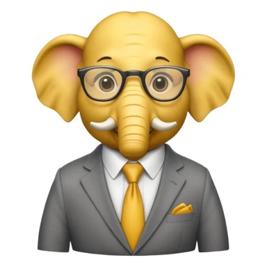 yellow elephant in a suit and glasses sticker