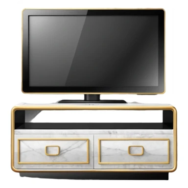 modern tv with news channel on it standing on a super luxurious marble cupboard sticker
