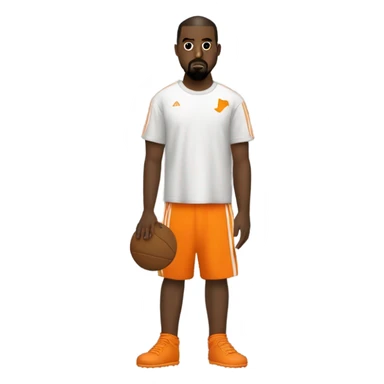kanye west vestido Con una polera naranja que tenga un zorro y sea una polera de fútbol sticker