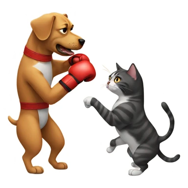 Dog having a boxing match with a cat sticker
