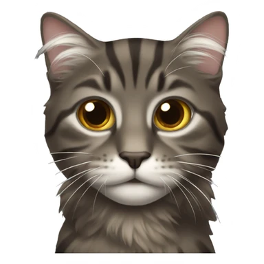 Long hair dark tabby cat sticker