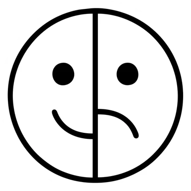 double face emoji with dark background minimal sticker