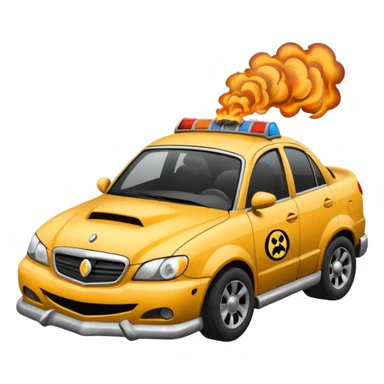 a car crashing sticker