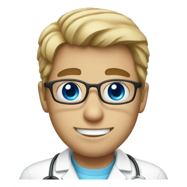 Dentist associate with blue eyes sticker