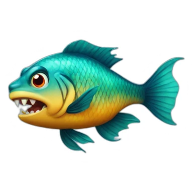 angry fish sticker