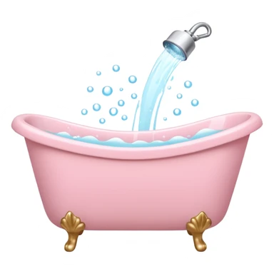light pink bathtub filled with light pink water and bubbles sticker
