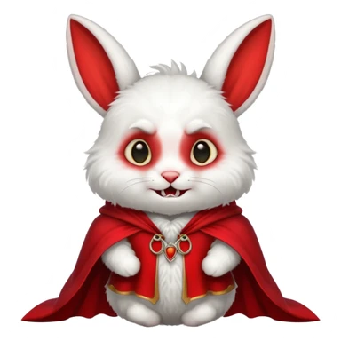  {
      "type": "object",
      "look": "rabbit in red collar cloak",
      "description": "a fluffy vampire rabbit wearing a red collar cloak"
    } sticker