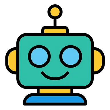 modern sharp smiling robot icon sticker