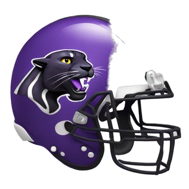 Purple panther in a football helmet sticker